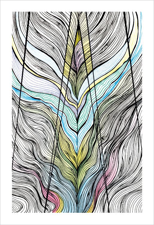 Light as a feather print design Paper Squid etsy shop