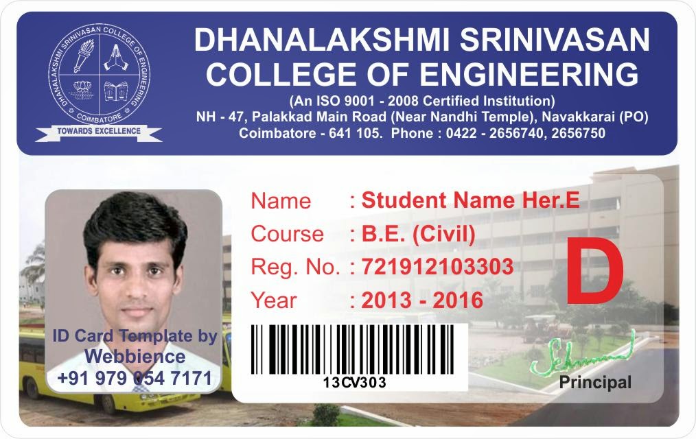 student identification card template