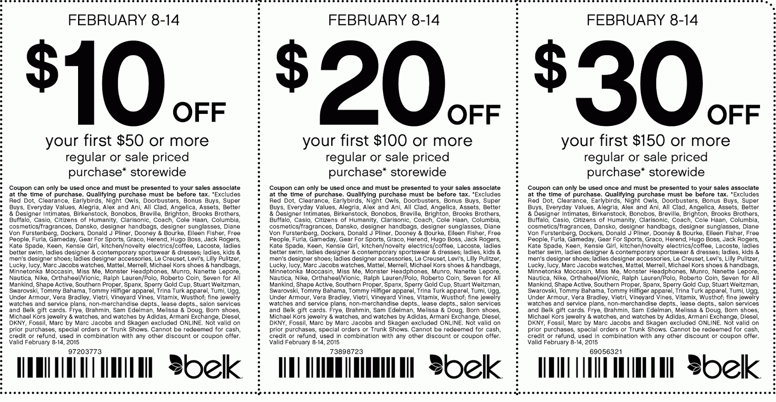 Coupon at belk