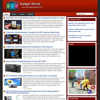 Gadget World blogger template. template gadget for blogger