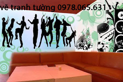 vẽ tranh tường quán karaoke vẽ tranh tường,vẽ tranh tường quán cafe