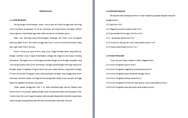 Contoh Makalah Sinar X
