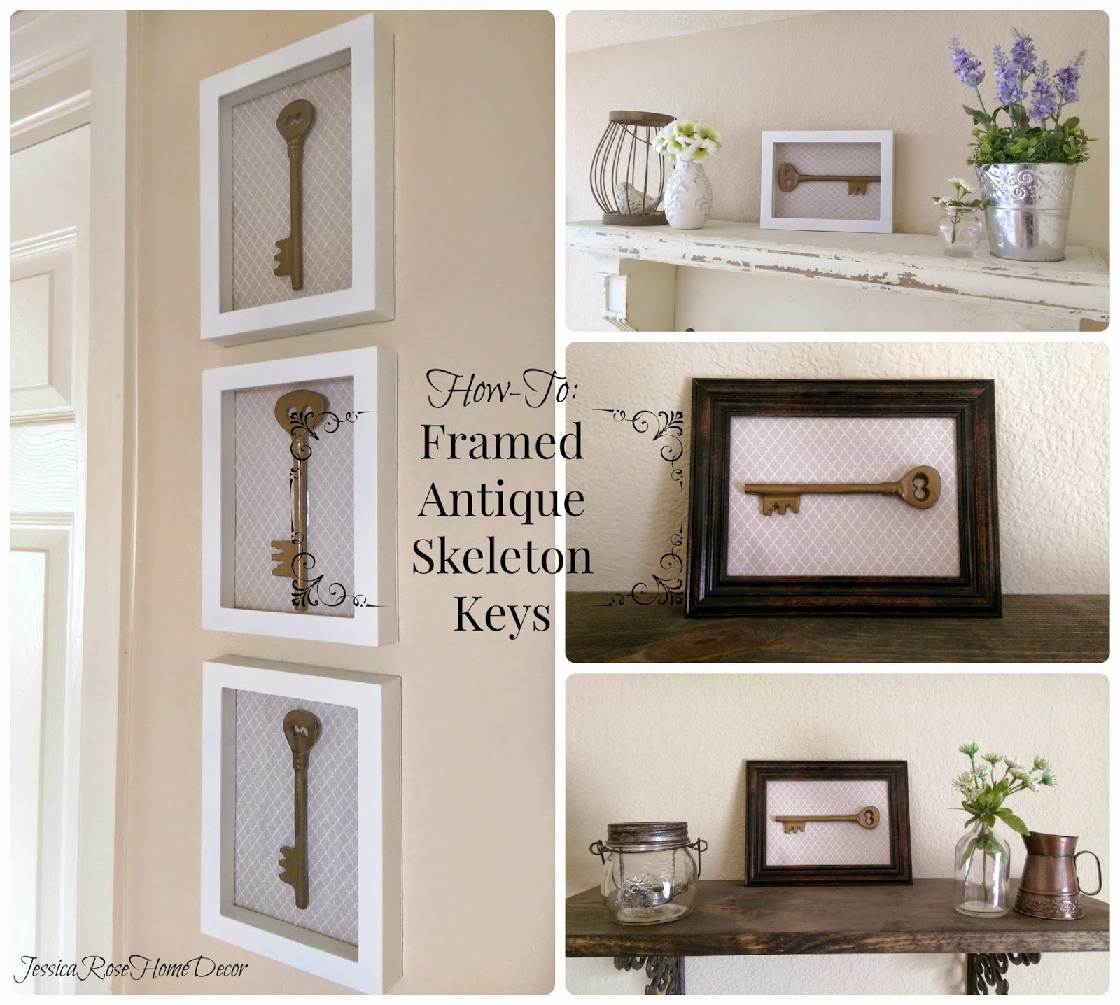 JessicaRose Home Decor HowTo Framed Antique Skeleton Keys