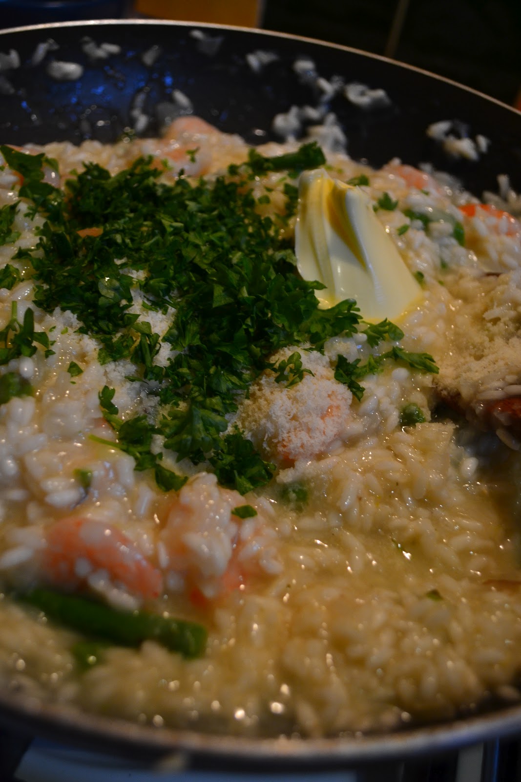 A London Gal King Prawn, Asparagus and Lemon Risotto