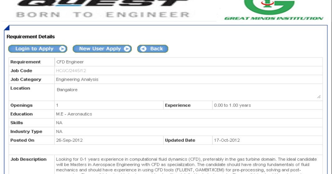 QUEST Global Hiring Engineer GREAT MINDS INSTITUTION