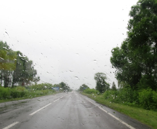 дорога, дождь