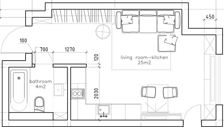 Apartamento de 25 m2