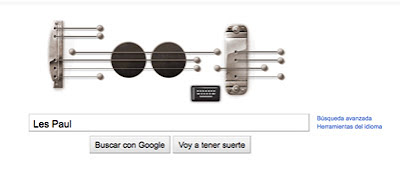 Google Doodle homenaje a Les Paul Google Doodle homenaje a Les Paul