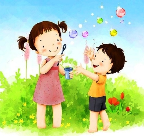 Feliz desenho de ioiô jogando bolha de sabão