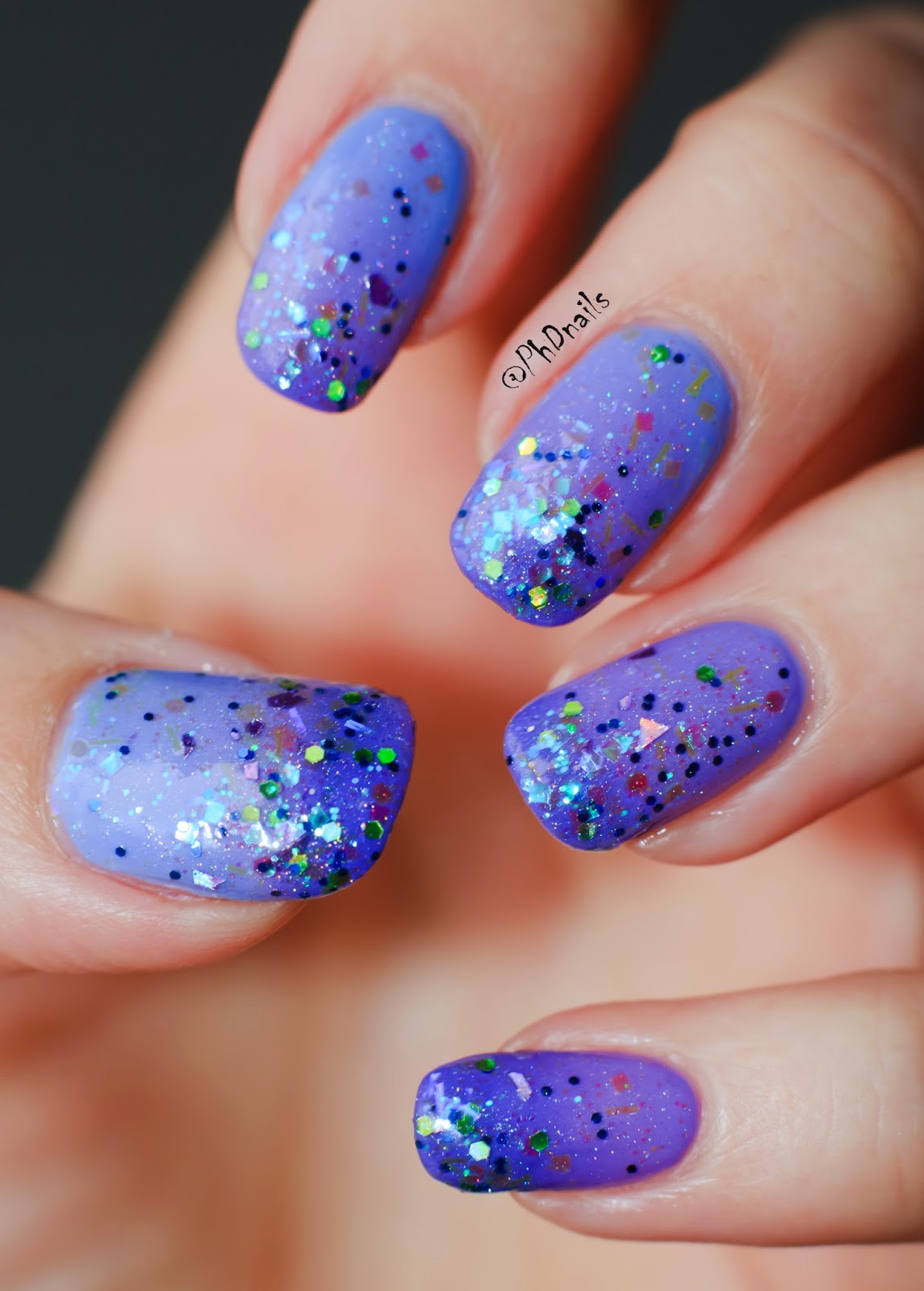 PhD nails 30 Days of Colour Enchanted polish Freeze machine swatch