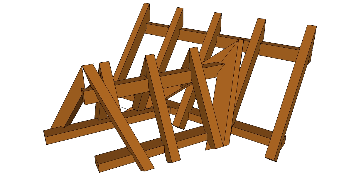 Roof Framing Geometry Valley Sleeper on oblique adjacent roof