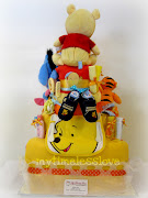 *NEW* Super Duper Jumbo SQUARE 5 Tiers DiaperCake ~~ Baby Pooh & Friends