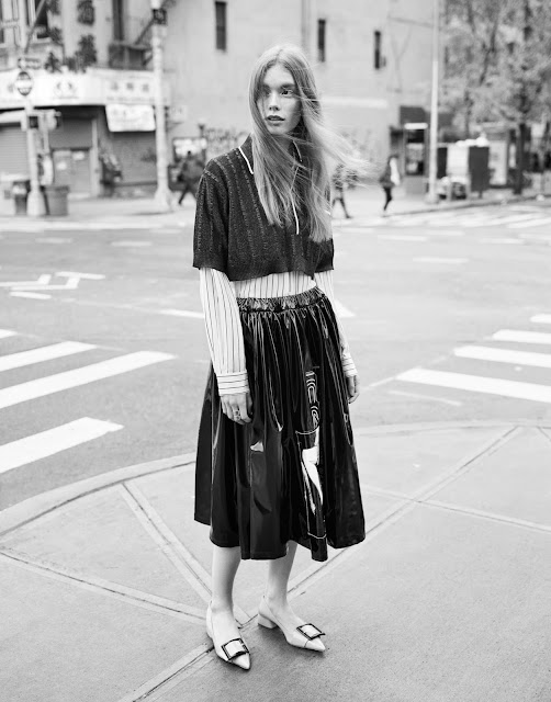 Julia Hafstorm with top, skirt and pumps by miu miu on Cool Chic Style Fashion