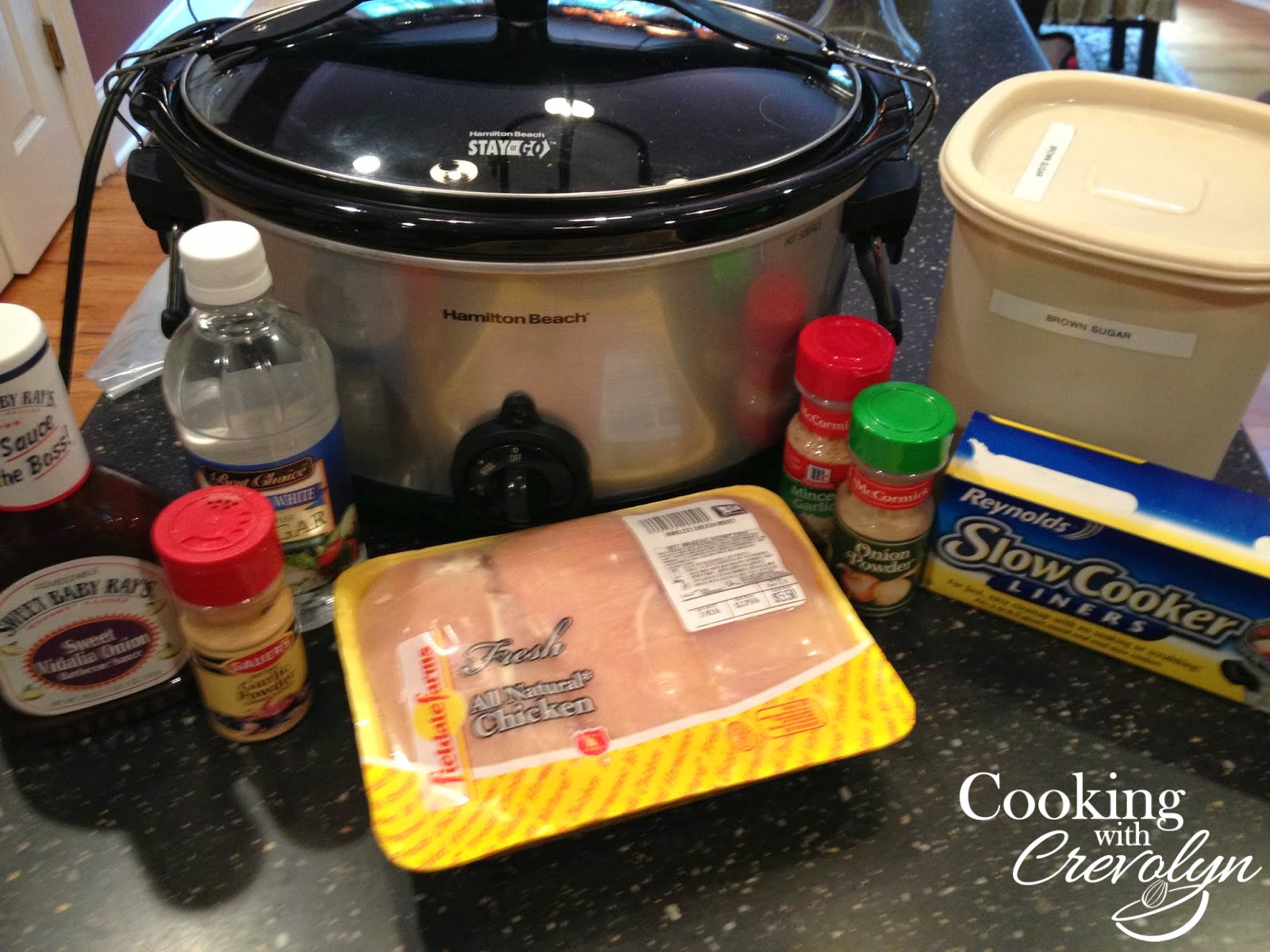 Cooking with Crevolyn Sweet Baby Ray's Slow Cooker Chicken