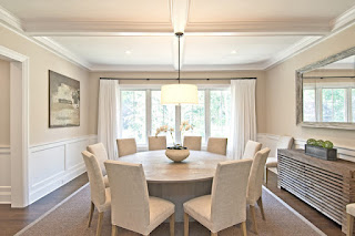 Black Round Dining Tables for Various Dining Room Designs Amaxing White Drum Pendant Light in Dining Room with Round Dining Tables and Fluffy Chairs around it