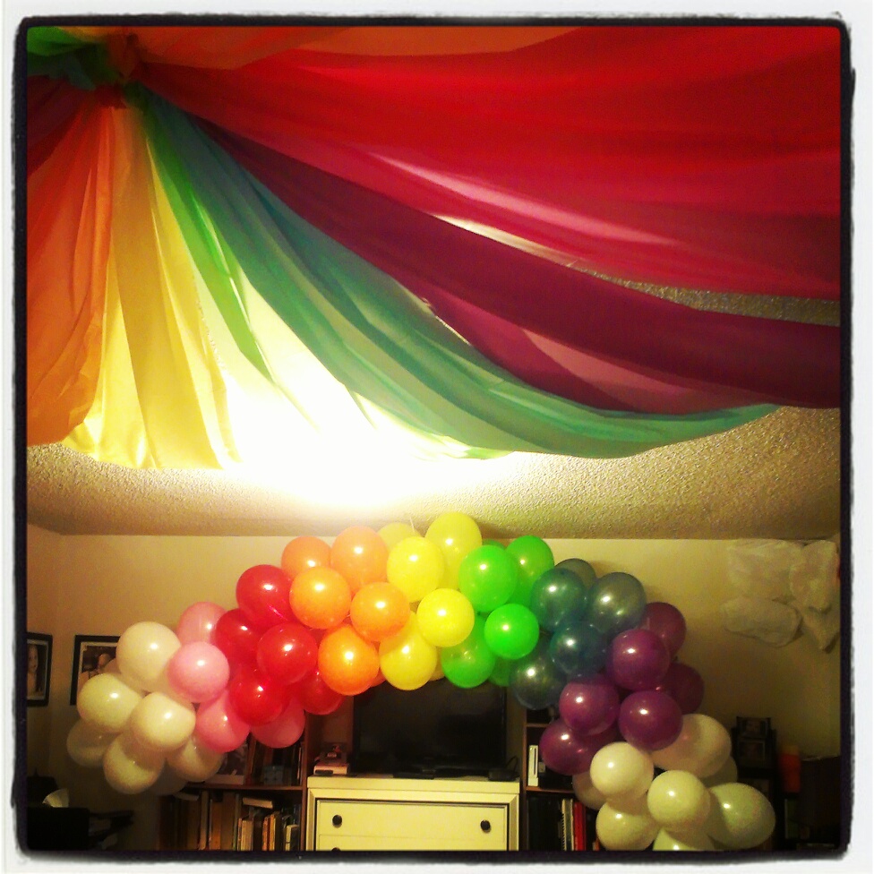 a work in progress... Rainbow Party Decorations