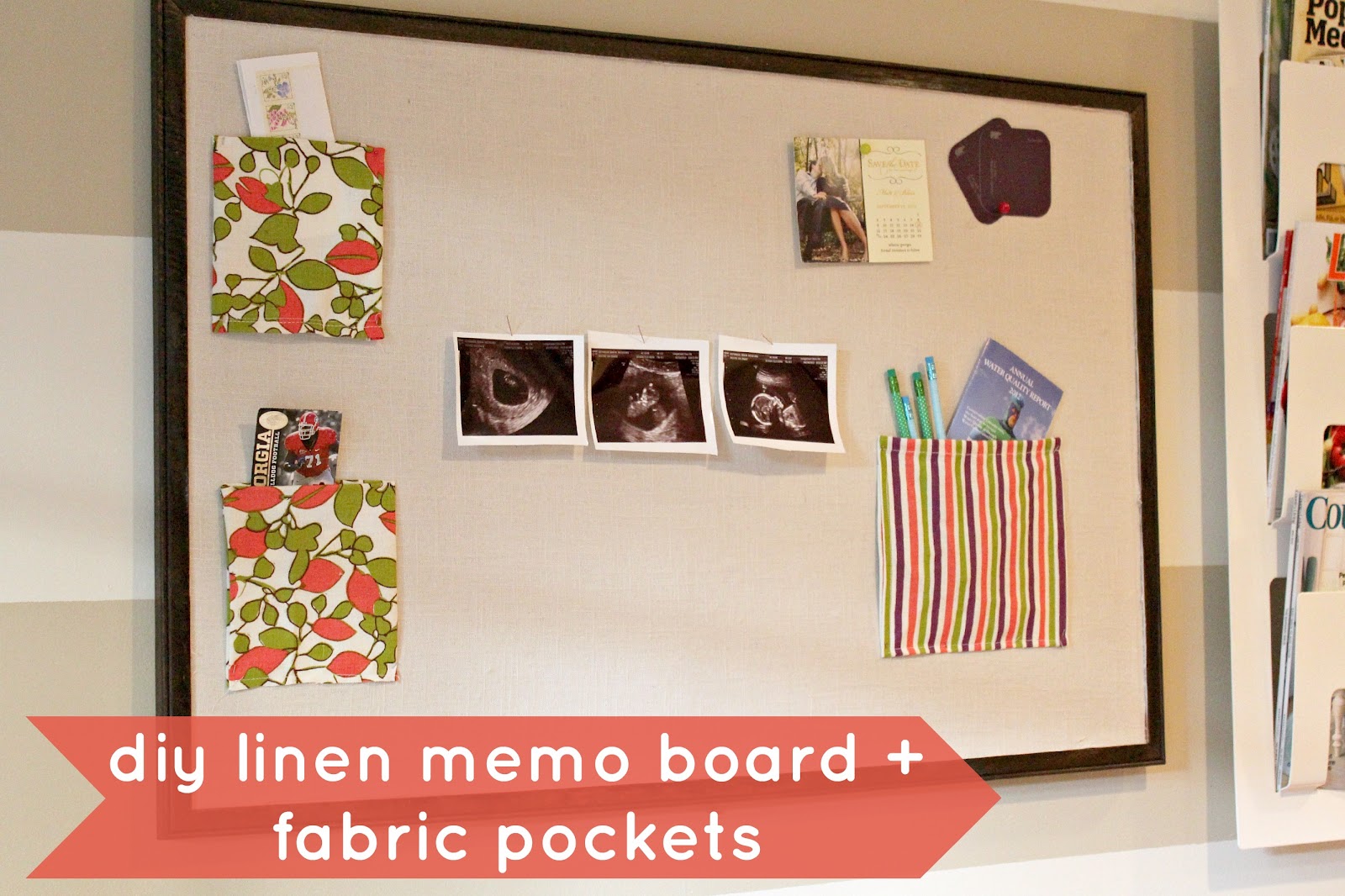 Ten June: DIY Linen Memo Board + Fabric Pockets