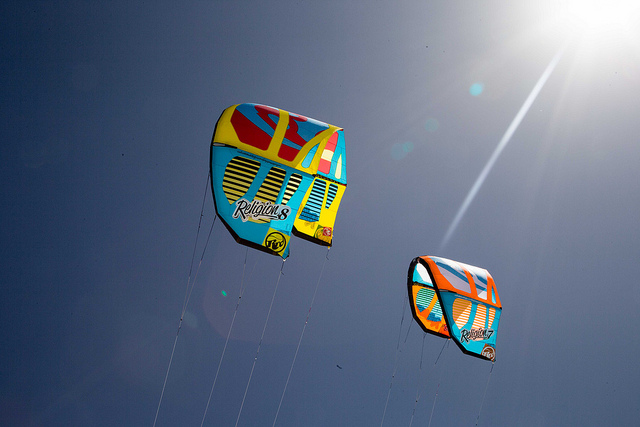 Two kites in the sky