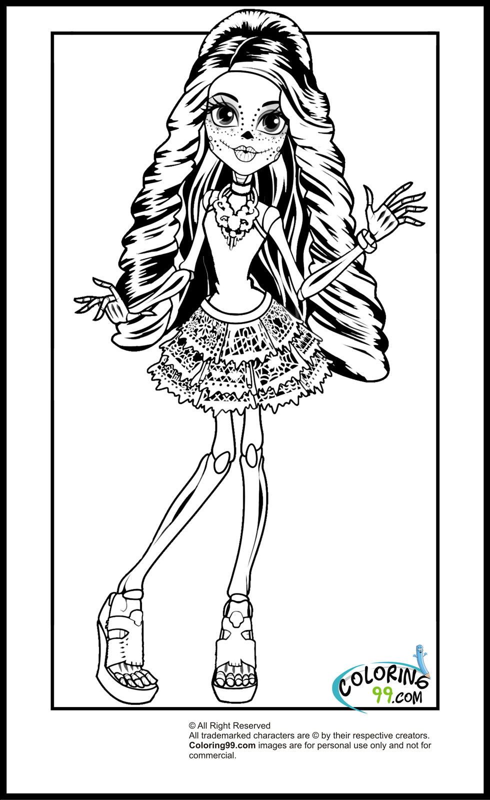 unique comics animation ultimate monster high coloring pages
