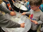 Colin trying out the steel drum.