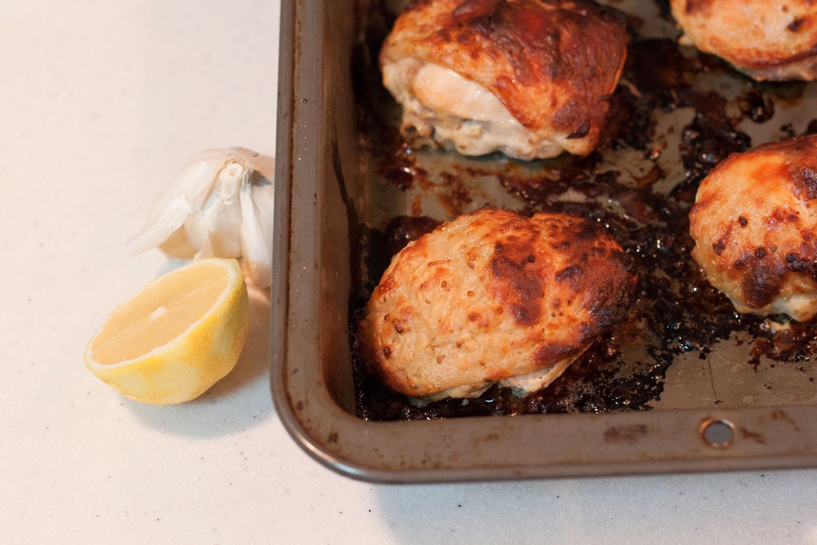 Simply Cooked Tahini, Cumin, and Buttermilk Marinated Chicken Thighs