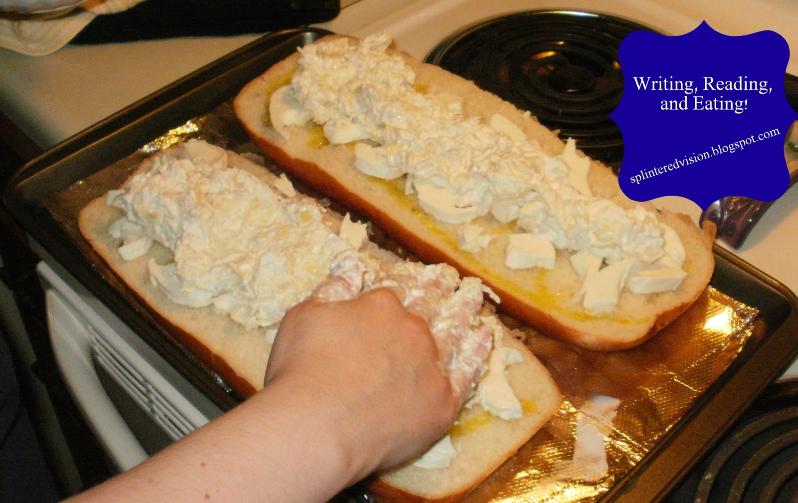 Cheesy Artichoke Crab Dip Bread