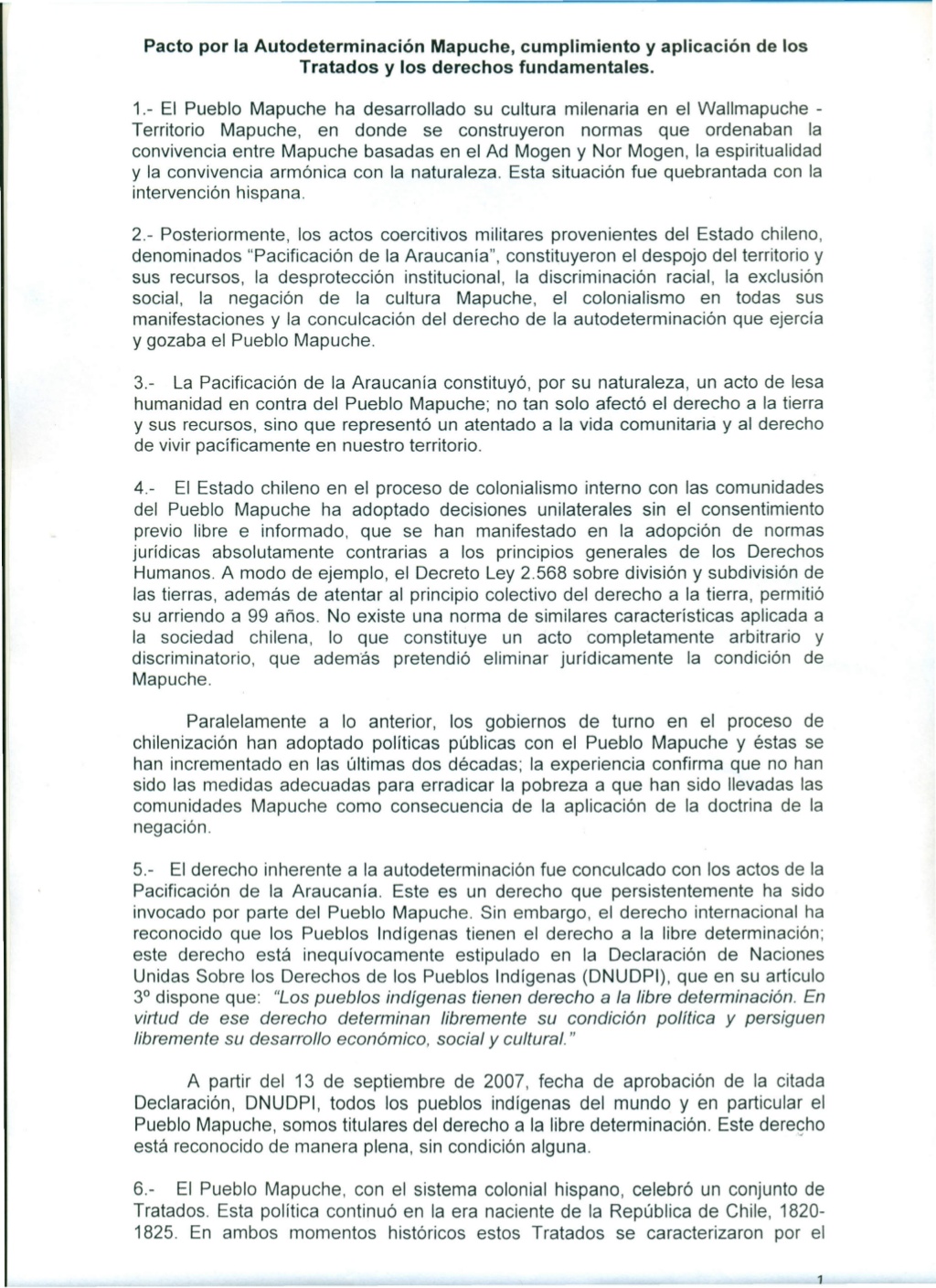 Acuerdos cumbre mapuche Cerro Ñielol 16 de enero