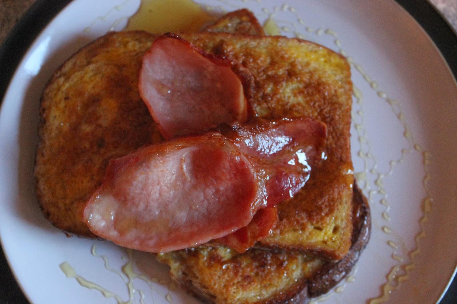 The Twilight Chef Cinnamon French Toast with Bacon and Maple Syrup