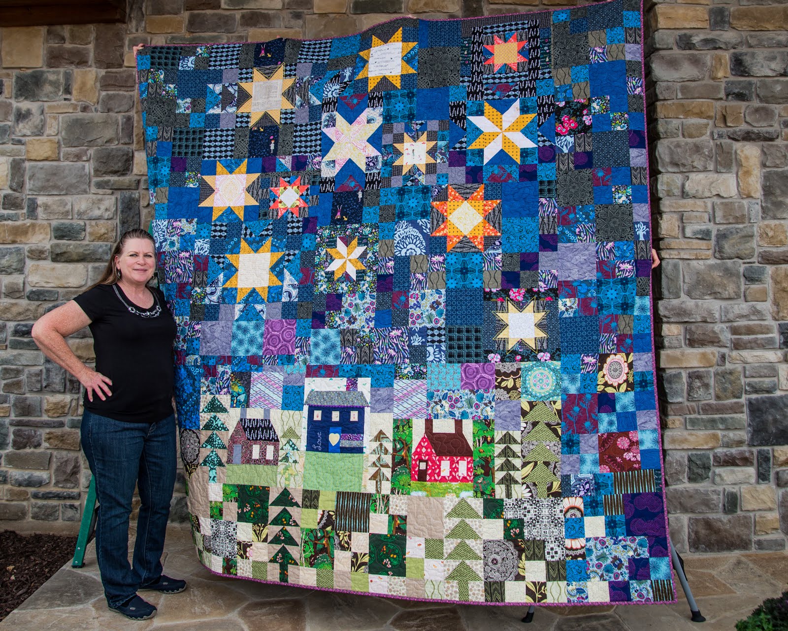 Sweet Mama Night Sky Quilt a Modern Art Quilt