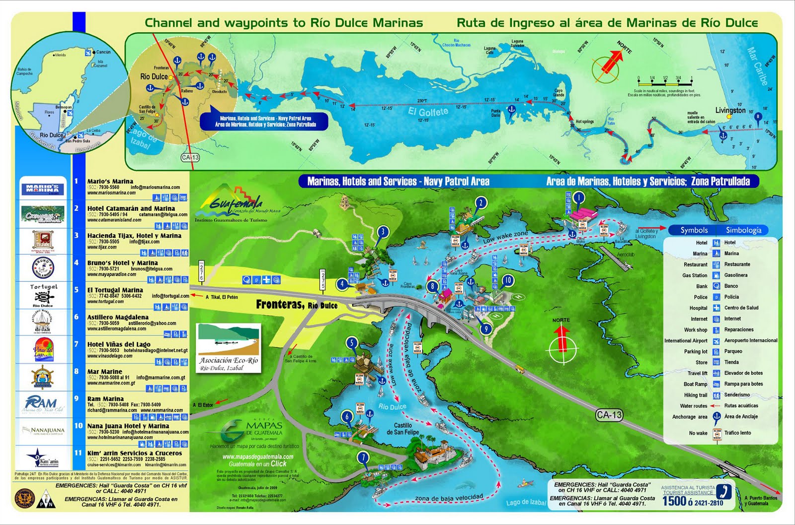 Guatemala Map Rio Dulce
