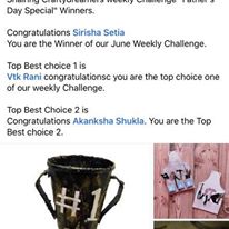Winner-Craftydreamers June Weekly challenge