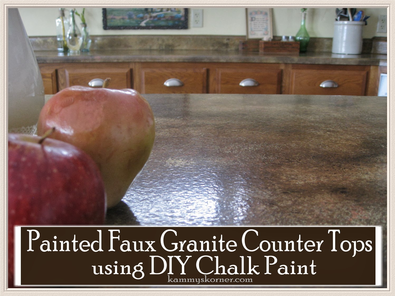 Kammy S Korner Painted Faux Granite Counter Tops With Diy Chalk