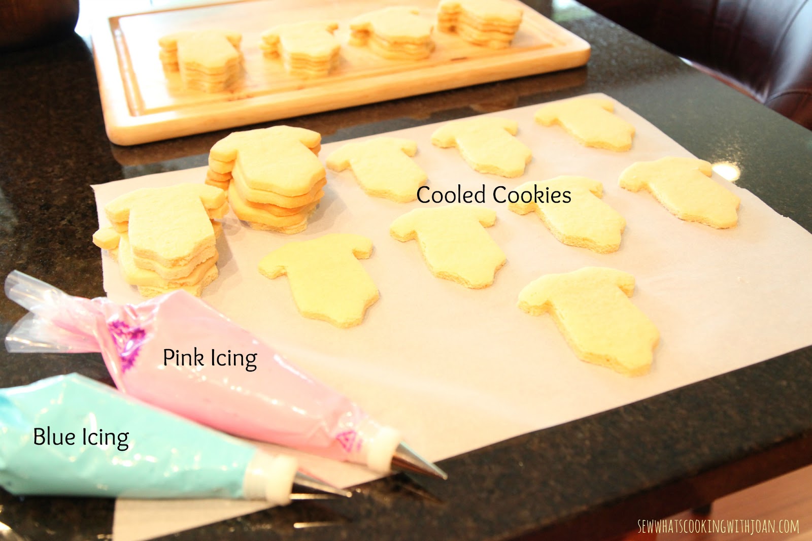 Sew what's cooking with Joan! Onesie Sugar Cookies (Gender Reveal Party)