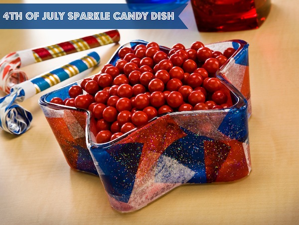 4th of July Sparkle Candy Dish | 20 Crafts for the 4th of July - Independence Day DIYs | directorjewels.com