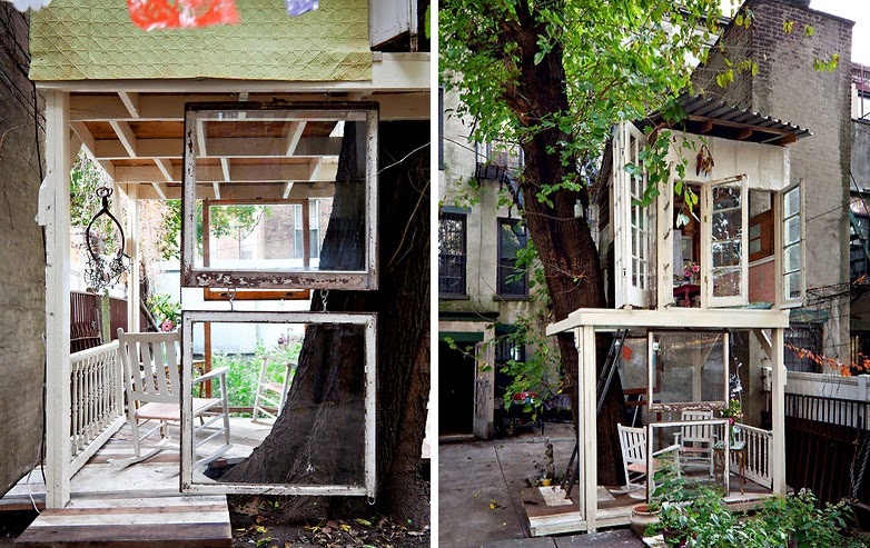 una casa vintage en un árbol