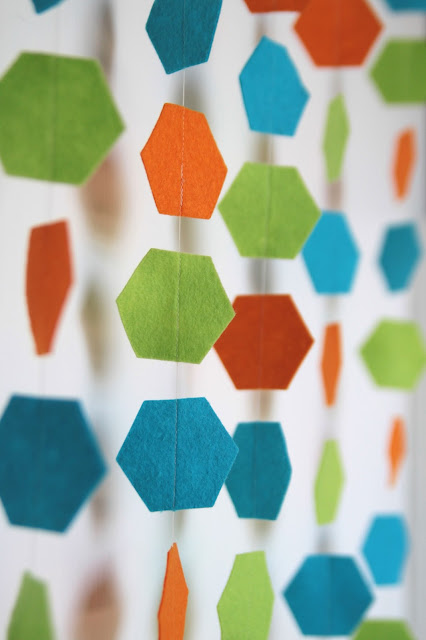 geometric garland hexagon felt garland