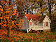 Imposible resistir la tentación del otoño casita en el bosque durante el otoã±o autumn beautiful cotagge in the forest