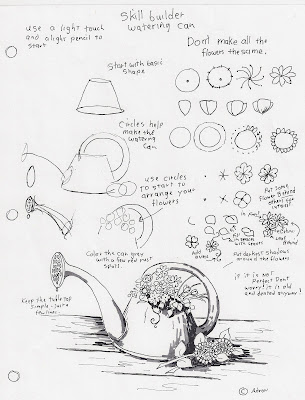 How to Draw a Water Pail for Flowers