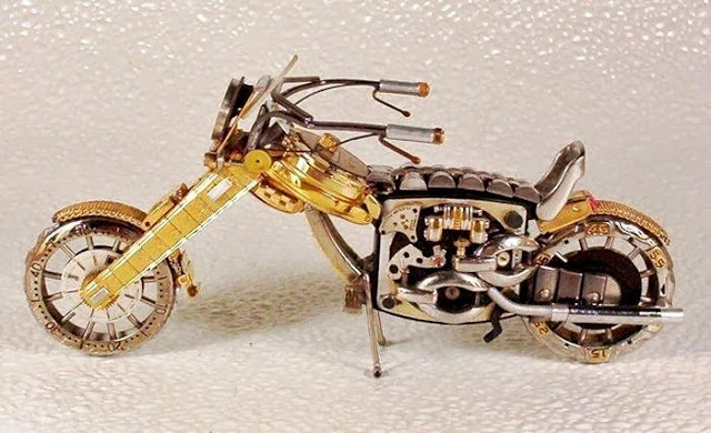 Amazing bike made out of old watches