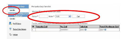 Penyata Gaji : Semakan Gaji Secara Online di Laman Jabatan Akauntan