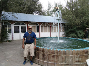 At the plush "Live fish" fishing resort in the Trans-Ili Alatau mountains of Kazakhstan.