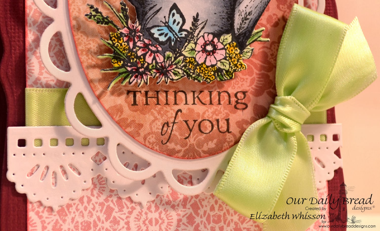 Elizabeth Whisson, Our Daily Bread Designs, ODBD, ODBDDT, ODBDSLC191, All Occasion Sentiments, bow, Beautiful Borders, Spellbinders Nestabilities Lacey Ovals, Heart and Soull