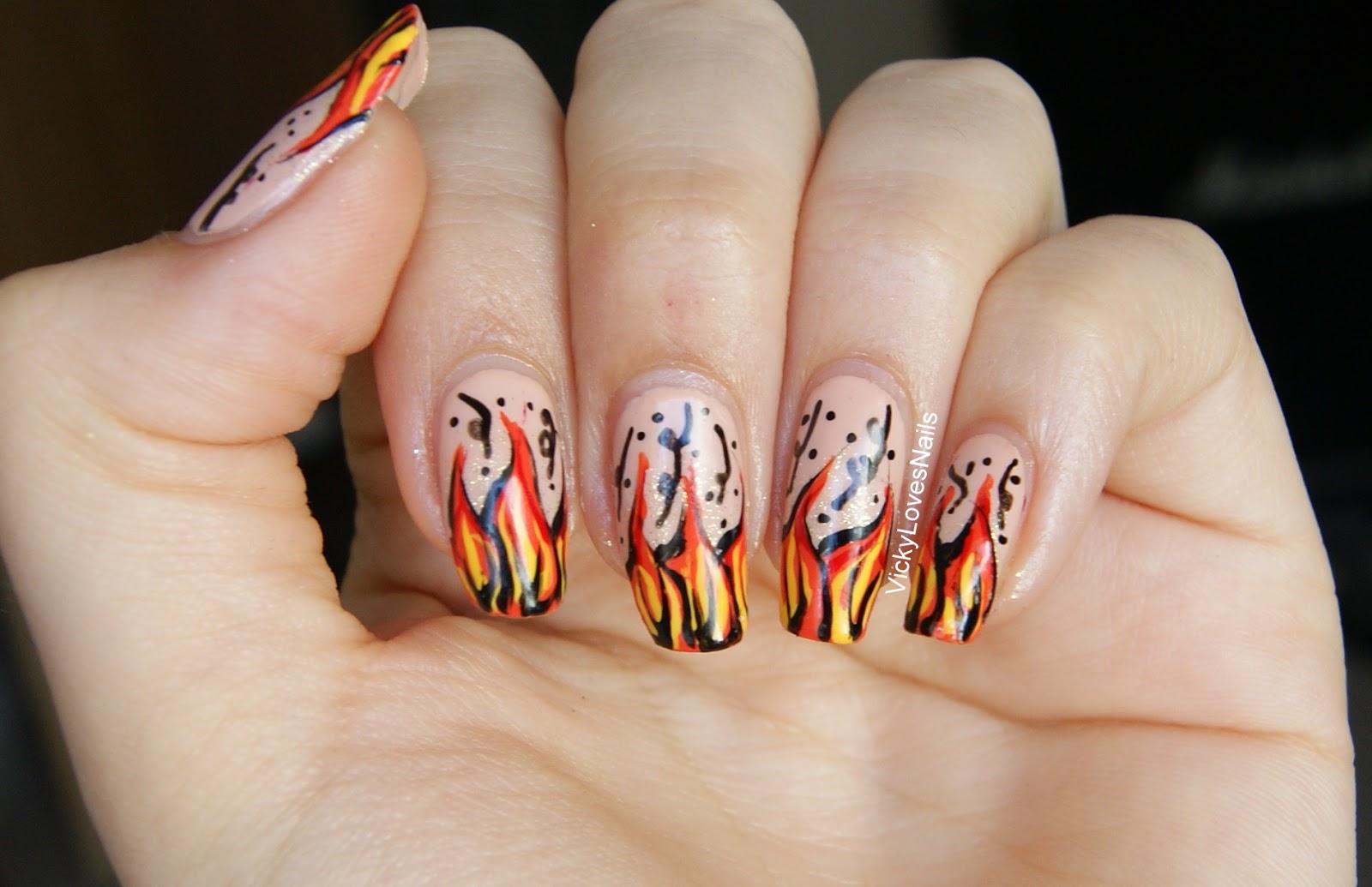 Vicky Loves Nails! Flame Nail Art.