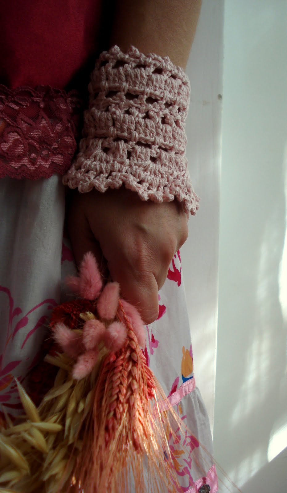 Little Treasures Lace crochet cuffs