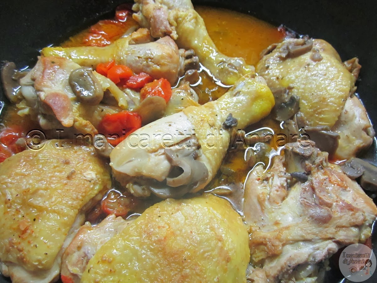 coscette di pollo ai funghi e pomodorini