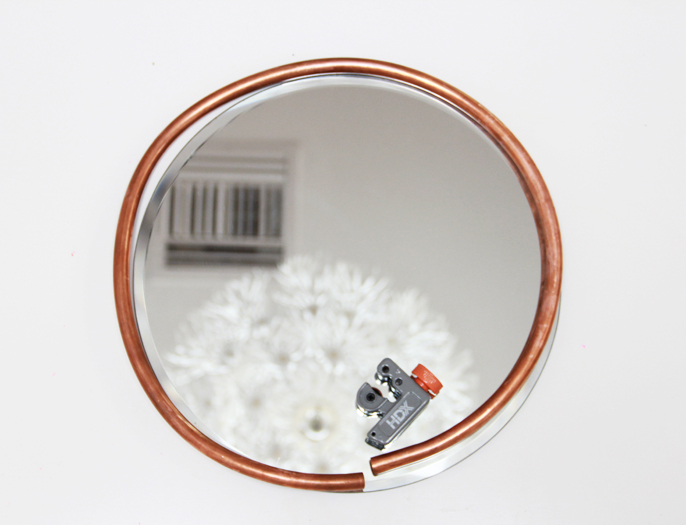 A Bubbly Life DIY Copper Edged Mirror