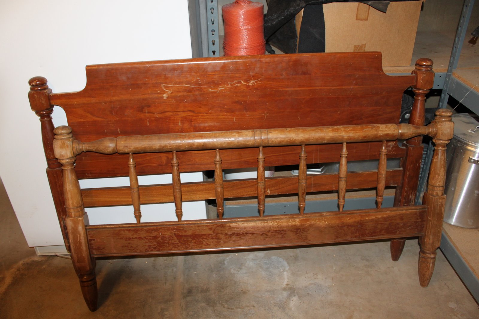 Repurposed Junk Vintage Full Sized Bed Headboard and Footboard 35