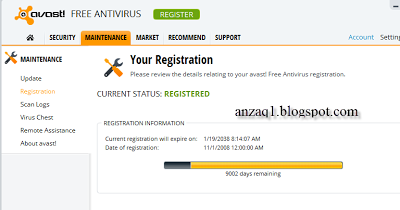 Avast anti virus key Genuine 2012 to 2038 registration