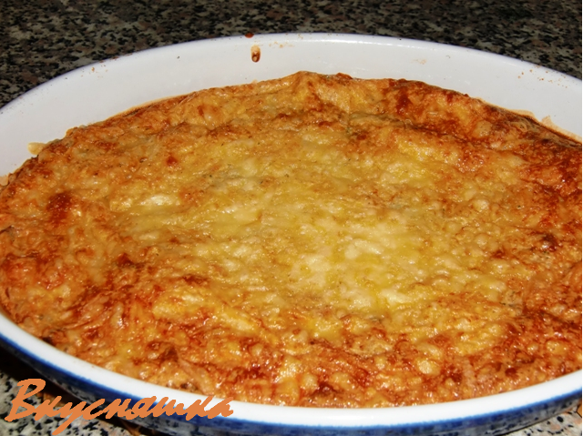 лапшевник с мясом из духовки лапшевник +с мясом рецепт