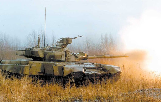 The tank uses the same type of ammunition as the T-90, but includes additional countermeasures to significantly reduce the chances of being hit by enemy anti-tank semi-automatic guided weapons T-90 MBT
